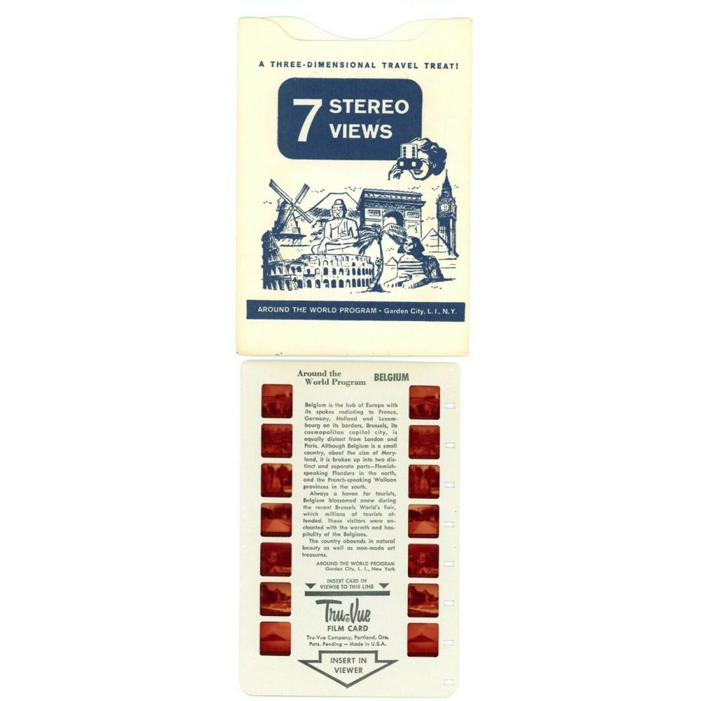 Vintage Tru Vue Tru-Vue Film Card Belgium‎ Europe Travel Around The World 3-D